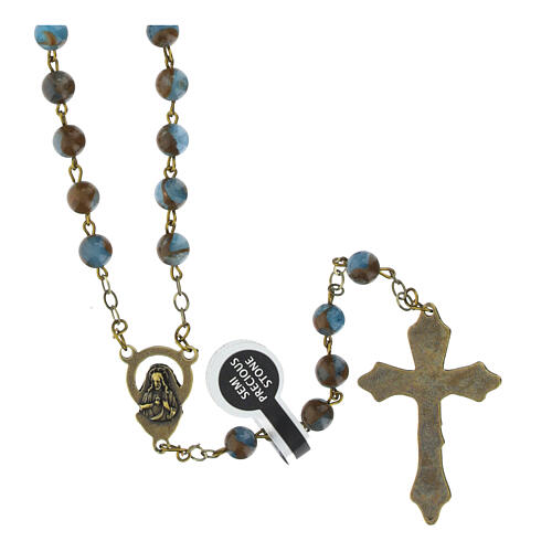Blue Lake Agate Rosary, 3mm 2