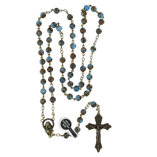 Blue Lake Agate Rosary, 3mm 4
