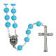 Plastic rosary, 0.2 in turquoise-coloured beads with glitter s2