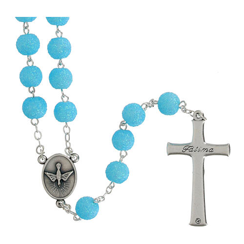 Plastic Rosary with Turquoise Beads and Rhinestones, 5 mm 2