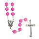 Rosary with 5 mm Pink Beads and Plastic Rhinestones s2