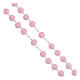 Rosario grani rosa plastica con brillantini 5 mm s3