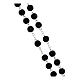 Rosary with black plastic beads and glitter, 0.2 in s3
