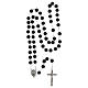 Rosario grani neri plastica con brillantini 5 mm s4