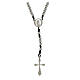 Rosario in acciaio inox e corda nera 3 mm s2