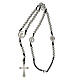 Rosario in acciaio inox e corda nera 3 mm s4