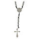 Rosenkranz schwarze Kordel und Edelstahlperlen 3 mm s2
