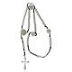 Rosario corda nera e acciaio inox grani 3 mm s4