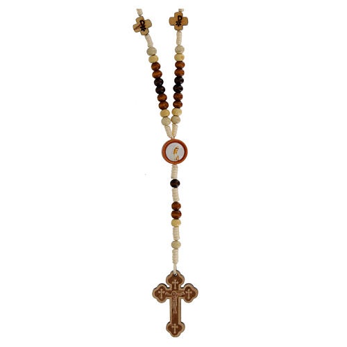 Rosario in legno chiaro Madonna di Fatima 2 mm 1