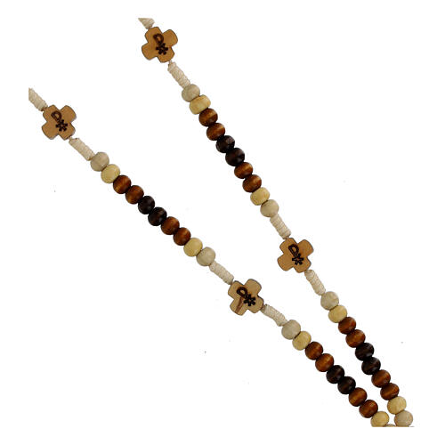 Rosario in legno chiaro Madonna di Fatima 2 mm 3