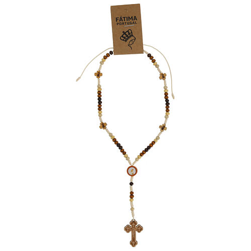 Rosario in legno chiaro Madonna di Fatima 2 mm 4