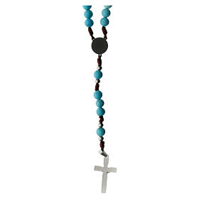 Rosenkranz aus 3 mm türkisfarbenen Perlen und Kordel