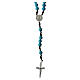 Rosary with 3 mm Turquoise Stone Beads and Cord s1