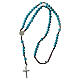 Rosary with 3 mm Turquoise Stone Beads and Cord s4