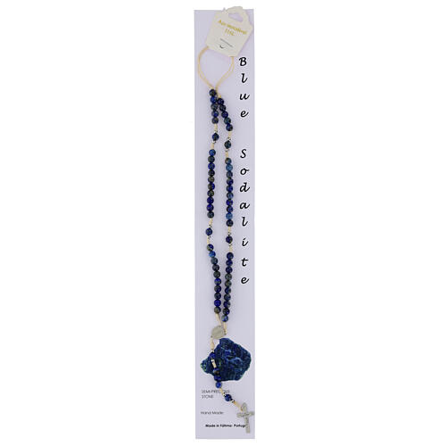 Rosario in sodalite grani 3 mm corda bianca 5