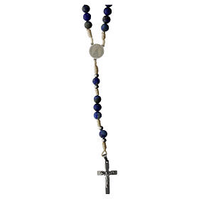 Sodalite Rosary with 3 mm Beads and White Cord