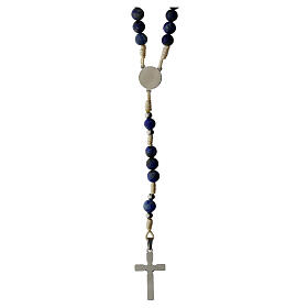Sodalite Rosary with 3 mm Beads and White Cord