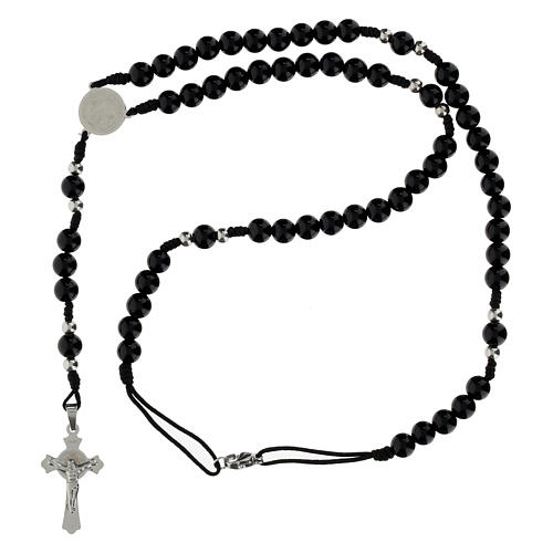 Rosary with 3 mm Onyx Stone Beads 4