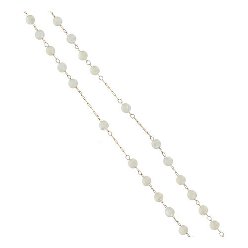 Rosenkranz aus 2 mm Perlmuttperlen und Stahl 3