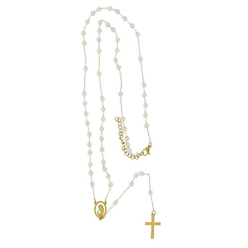 Rosary with Mother-of-Pearl Beads 2 mm Steel 4
