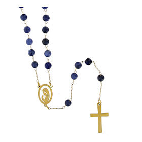 Rosario oro sodalite blu 2 mm