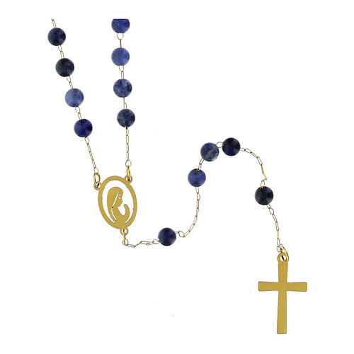 2mm blue sodalite gold rosary 2