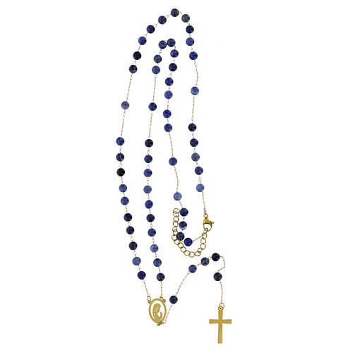 2mm blue sodalite gold rosary 4