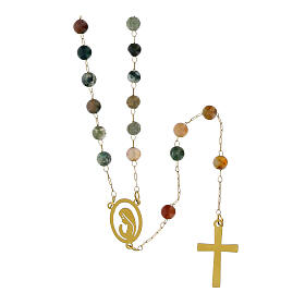 Goldene Farbe Rosenkranz aus indischem Achat 2 mm