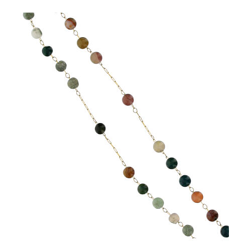 Goldene Farbe Rosenkranz aus indischem Achat 2 mm 3