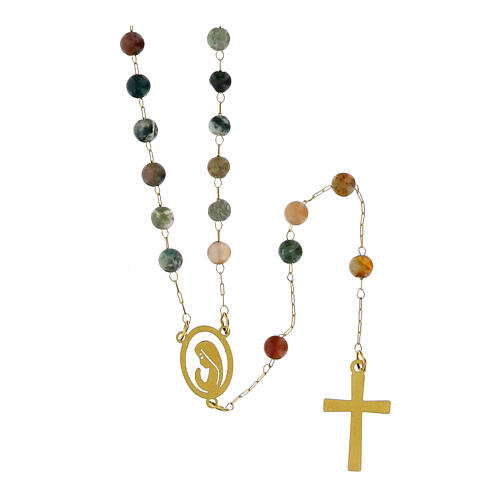 Rosario oro in agata indiana 2 mm 1