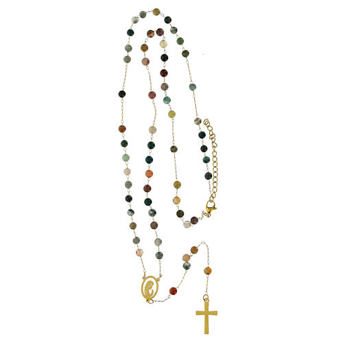 Gold rosary in 2 mm Indian agate 4