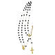 Rosary with 0.08 in hematite beads and golden steel s4