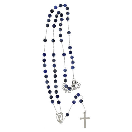 Rosario argento con grani in sodalite blu 2 mm 4