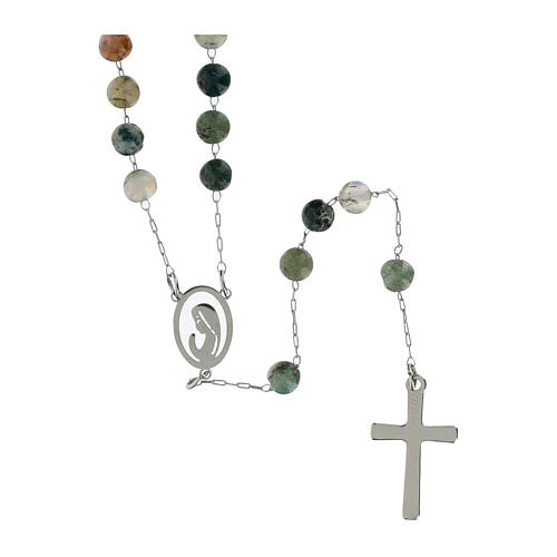 Rosario argento grani agata indiana 2 mm 2