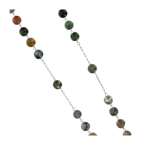 Rosario argento grani agata indiana 2 mm 3