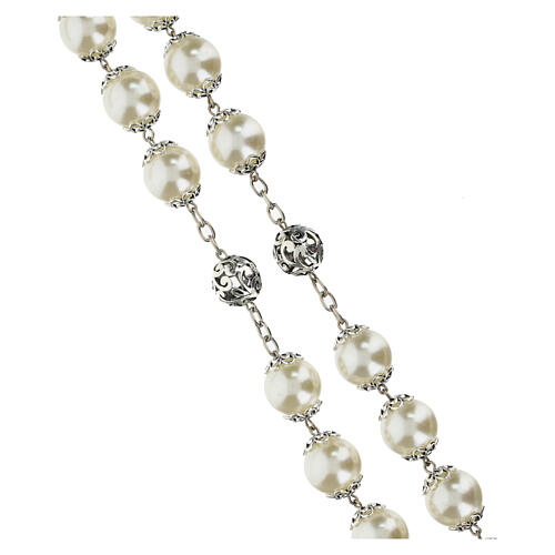 Chaplet rosary with pearl effect beads, 2 cm 3