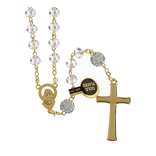 Golden rosary with clear beads of 0.2 in 2