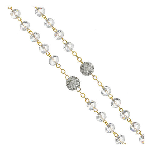Golden Rosary with Transparent Beads, 5 mm 3