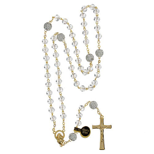 Golden Rosary with Transparent Beads, 5 mm 4
