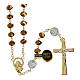 Golden rosary with polished bronze-coloured beads of 0.2 in s1