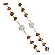 Golden rosary with polished bronze-coloured beads of 0.2 in s3