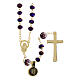 Golden Rosary with Shiny Purple Beads, 5 mm s2