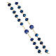 Chapelet bleu et doré 5 mm grains coupe prisme s3