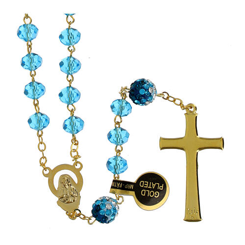 Golden rosary with polished turquoise beads of 0.2 in 2