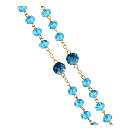 Golden Rosary with Shiny Turquoise Beads, 5 mm 3
