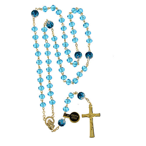 Golden Rosary with Shiny Turquoise Beads, 5 mm 4