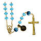 Golden Rosary with Shiny Turquoise Beads, 5 mm s1