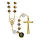Golden rosary with 5 mm shiny bronze beads s1