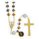 Golden rosary with 5 mm shiny bronze beads s2