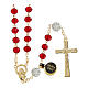 Golden Rosary with Red Beads, 5 mm s1